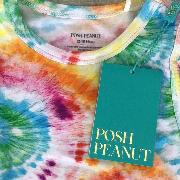 Posh Peanut totally tie dye racerback romper - Picture 2 of 3